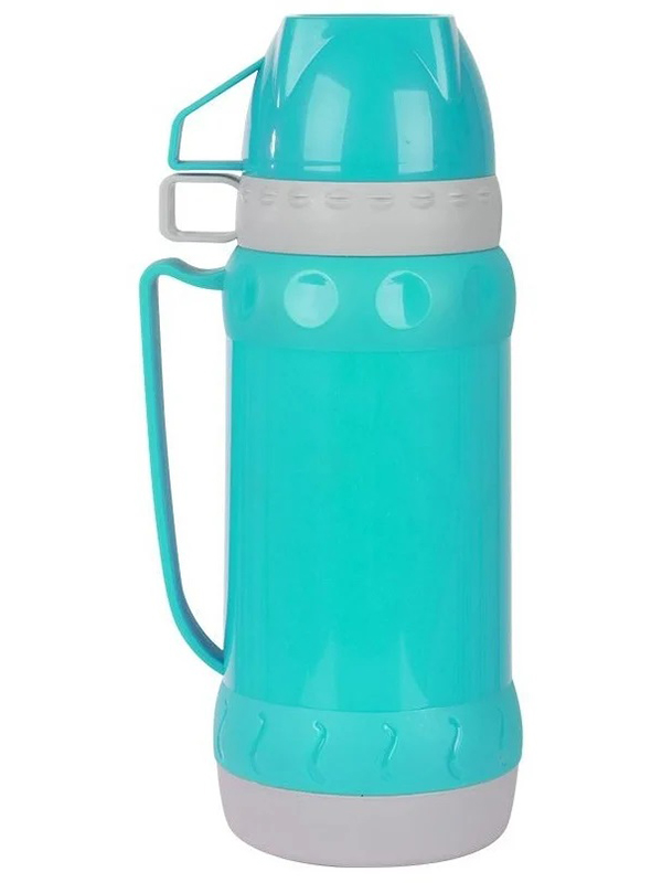 Изображение товара Термос со стеклянной колбой Mallony ACQUA 1 л с 2 чашками и бирюзовым цветом