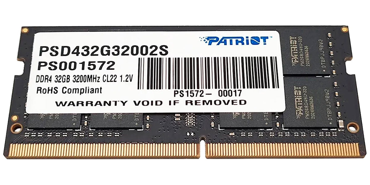 Изображение товара Оперативная память Patriot DDR4 32GB 3200MHz SO-DIMM Signature PSD432G32002S