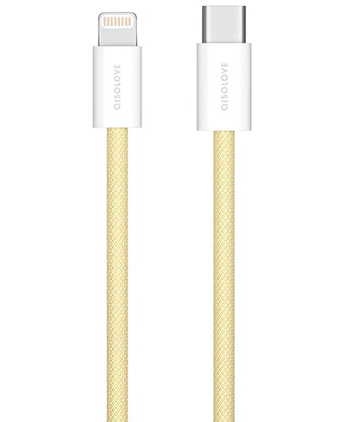 

Кабель Solove Type-C/Lightning, 200 см, 20W, PD, 3А, высокопрочная ABS+ оплетка, DW6 (RUS) желтый