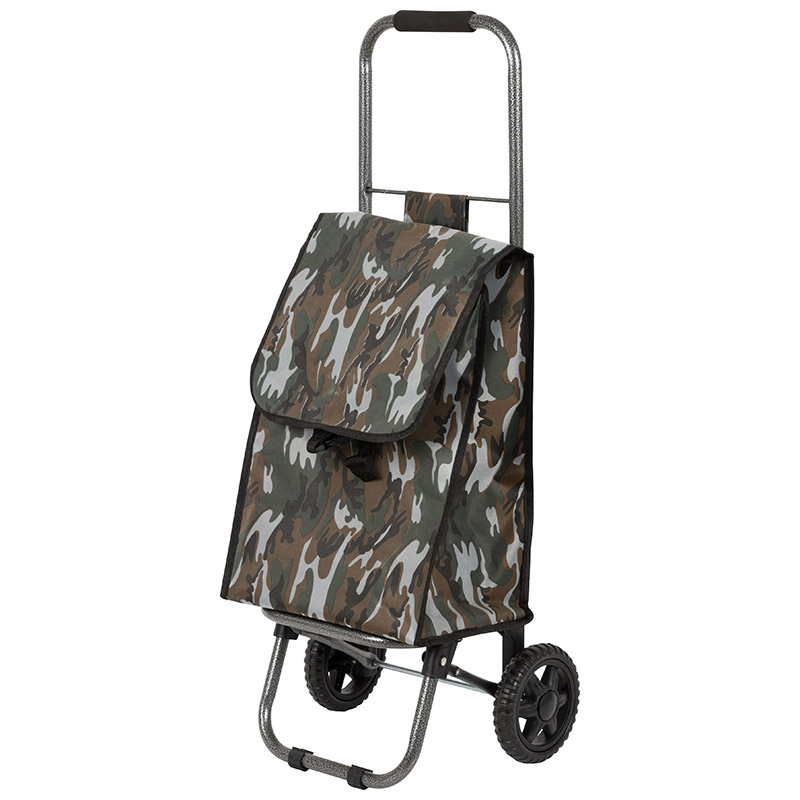 Изображение товара Сумка-тележка Рыжий кот D203 ХАКИ легкая и вместительная для покупок