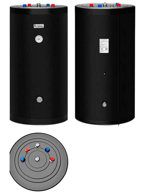 

Бойлер косвенного нагрева Parpol VSK 150, с одним теплообменником и выходами с верху, нержавейка, черный