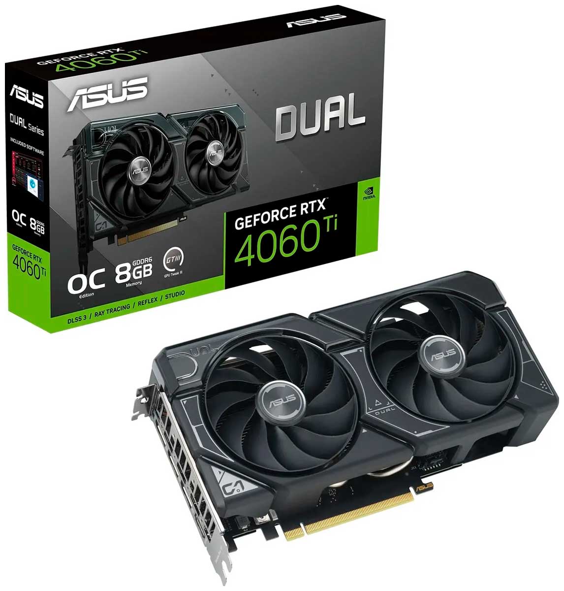 Изображение товара Видеокарта Asus GeForce RTX 4060TI 8Gb (DUAL-RTX4060TI-O8G-EVO)