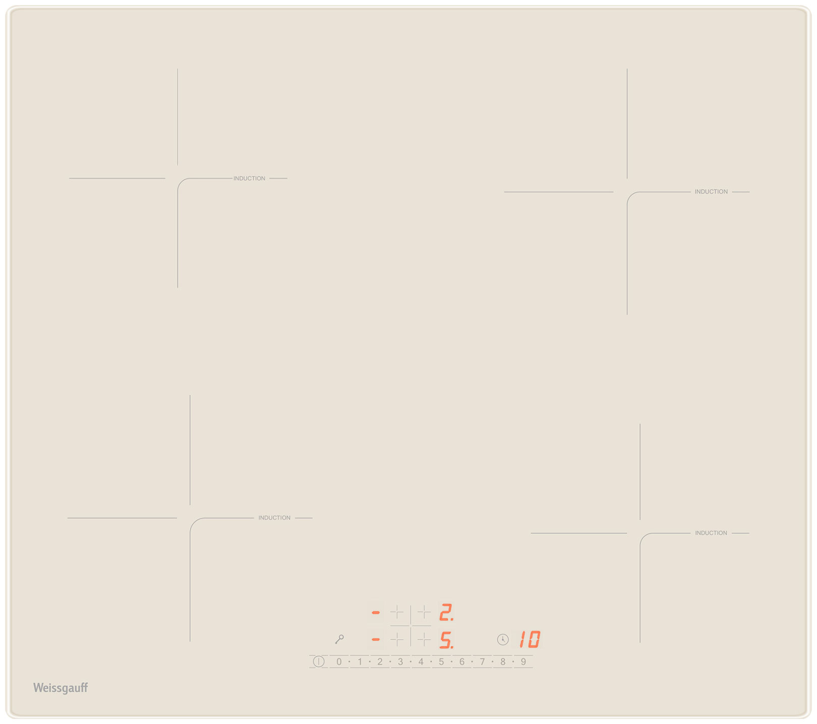 Изображение товара Электрическая варочная панель Weissgauff HI 632 GSA 4 индукционные конфорки стеклокерамика