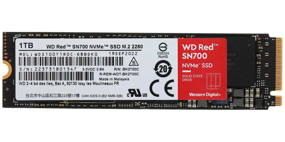 Изображение товара SSD накопитель Western Digital M.2 Red SN700 1000 ГБ NVMe (WDS100T1R0C)