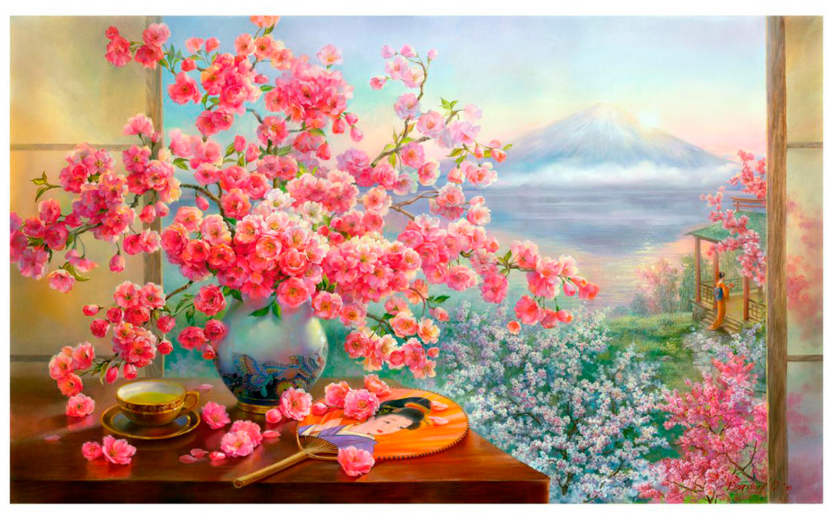 Изображение товара Картина стразами Остров сокровищ 40х50 см, "Букет сакуры", на подрамнике (663874)