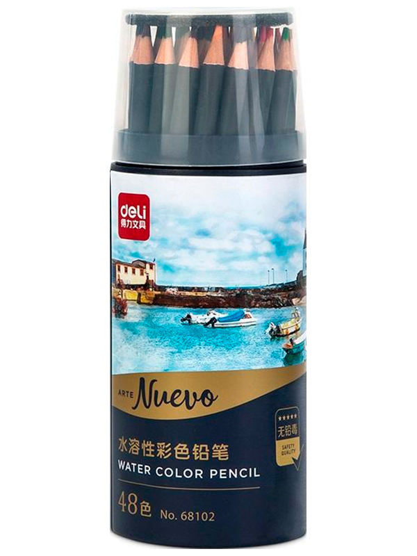 

Карандаши акварельные Deli Arte Nuevo липа 48 цв/набор, мет.туб. (68102), Разноцветный