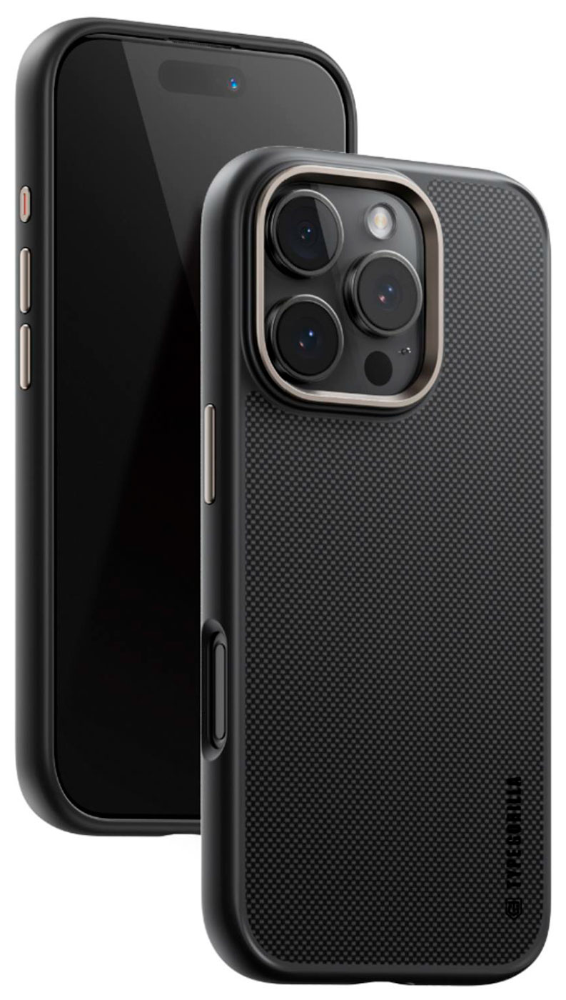 

Чехол с магнитным покрытием Type Gorilla 600D Air Aramid Fiber iPhone16, Black (BL-TG006-IP16-600D-A-BK), Черный