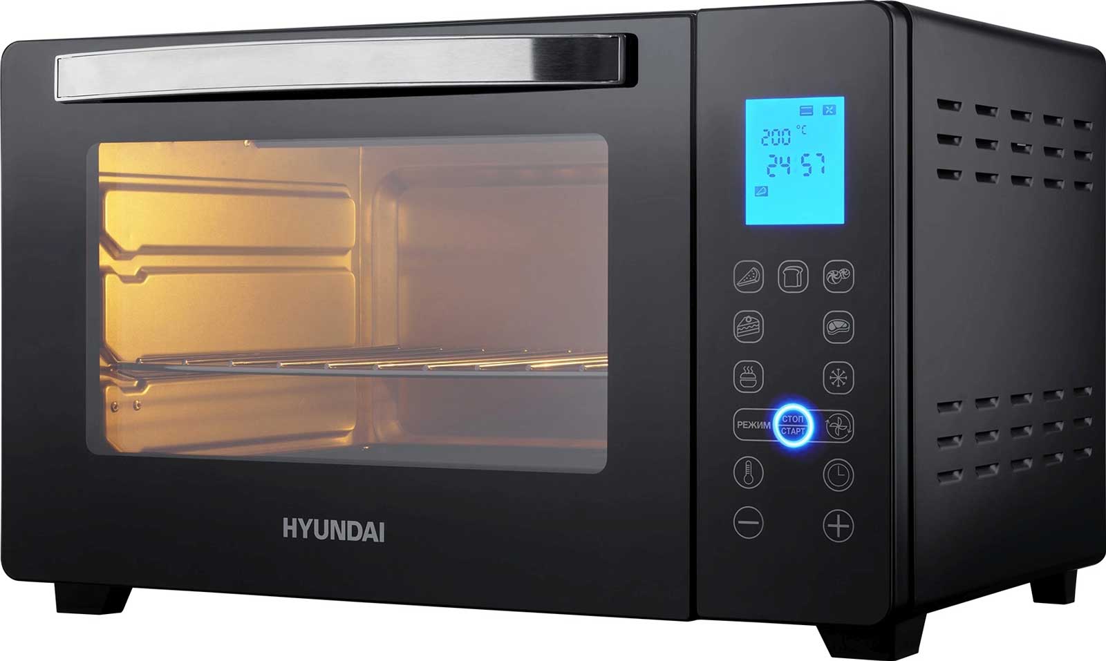 Изображение товара Мини-печь Hyundai MIO-HY096 28 л., 1600 Вт, черный