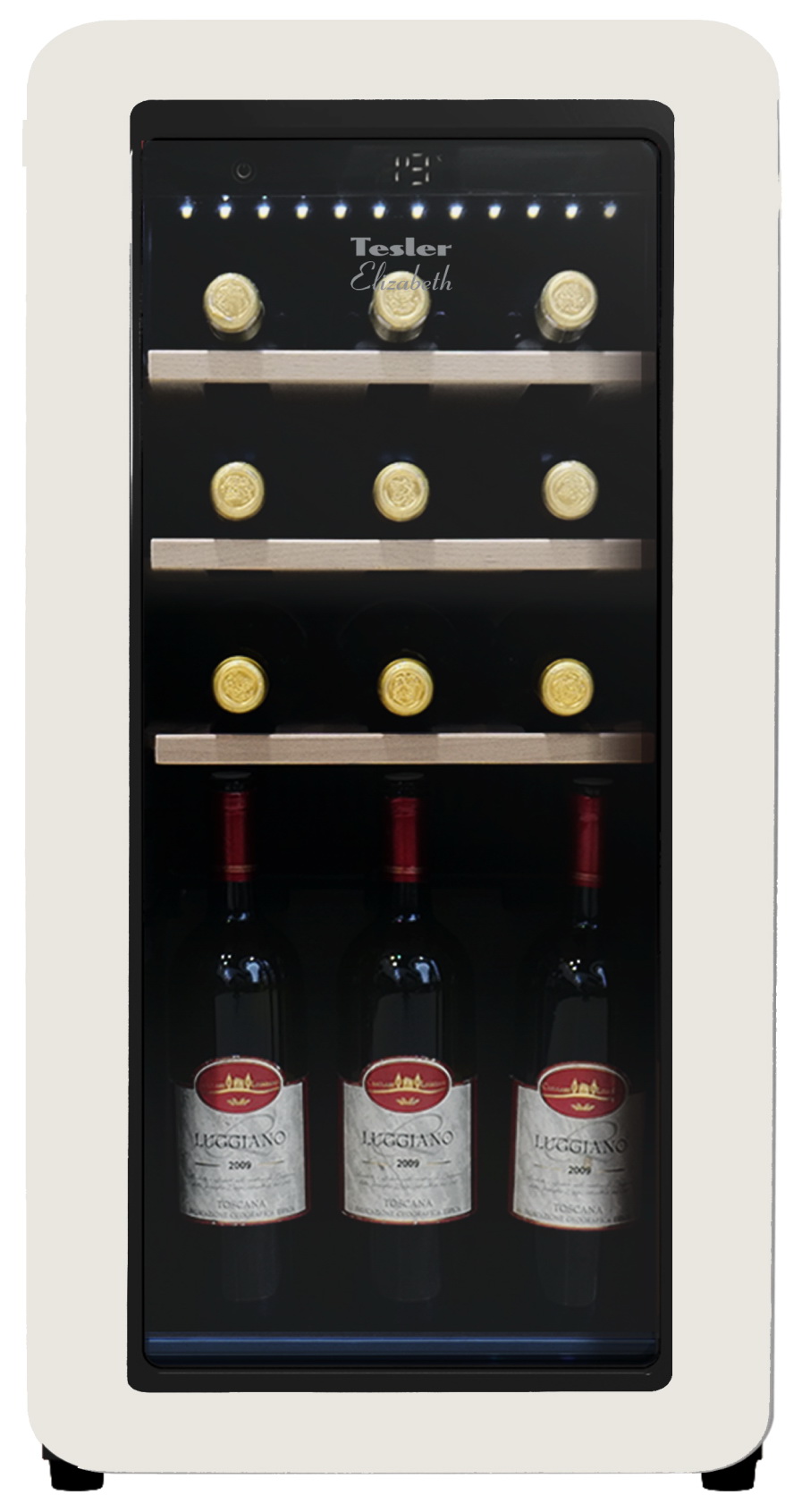 Изображение товара Винный шкаф Tesler CWC-188 IVORY с системой охлаждения компрессорный 18 бутылок