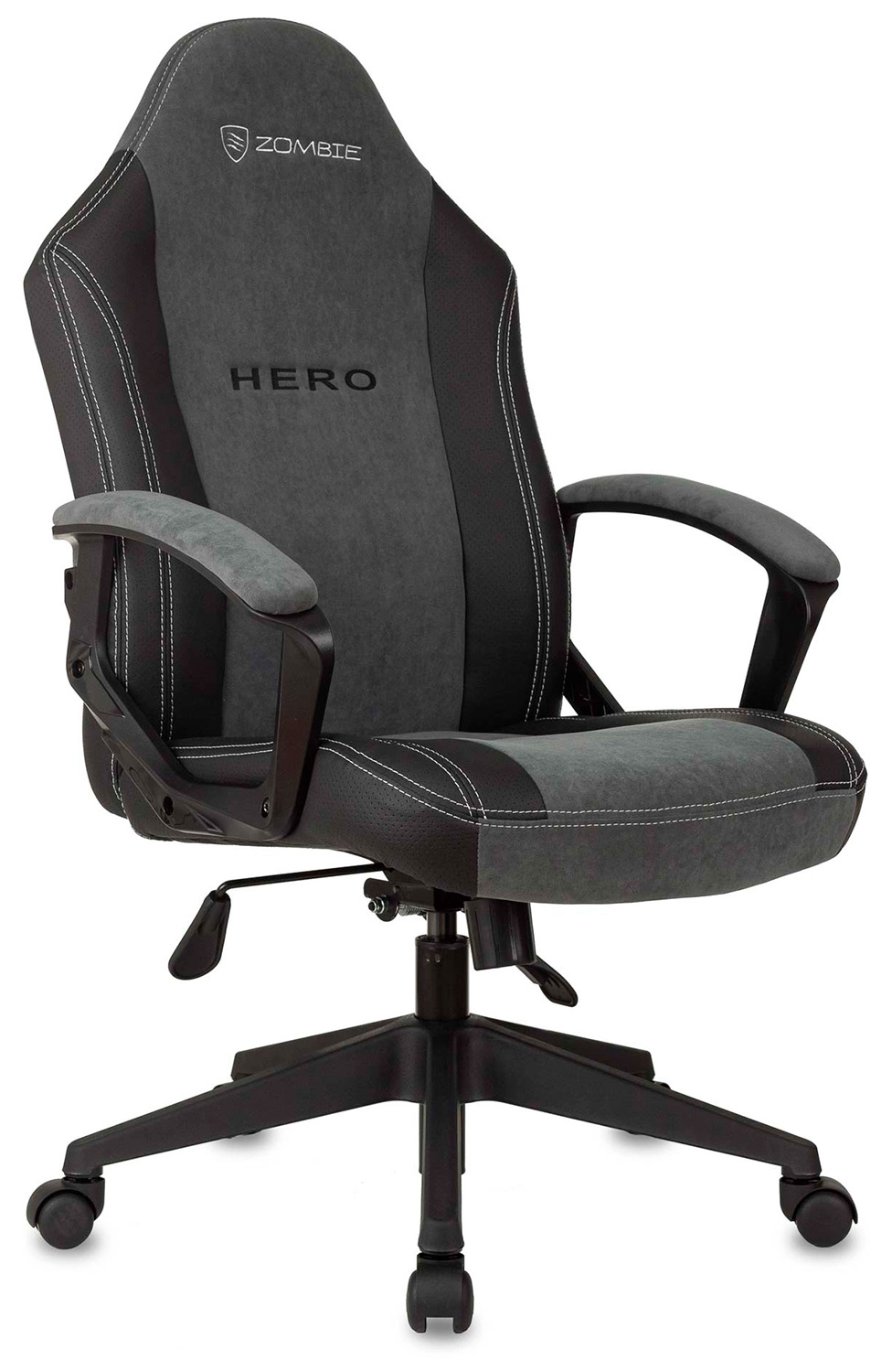 Изображение товара Кресло игровое Zombie Hero, серый, ткань/экокожа, крестовина пластик