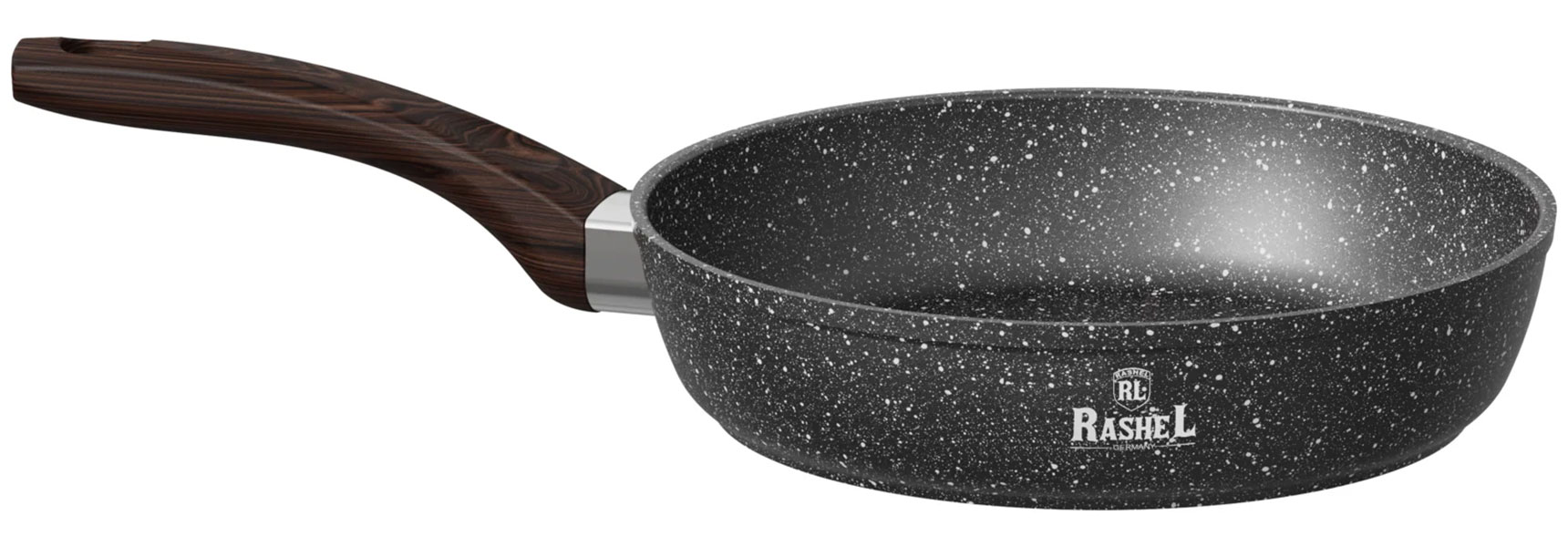 Изображение товара Сковорода Rashel R-10424, литая, 24 см, черный гранит