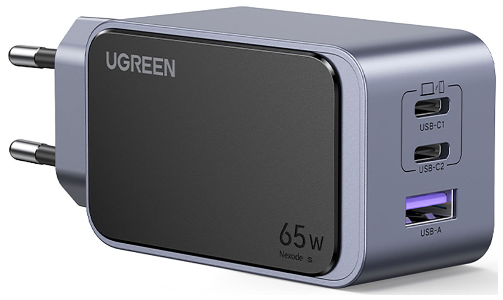 Изображение товара Сетевое зарядное устройство Ugreen X553 65W GaN USB+2xUSB-C QC/PD серый