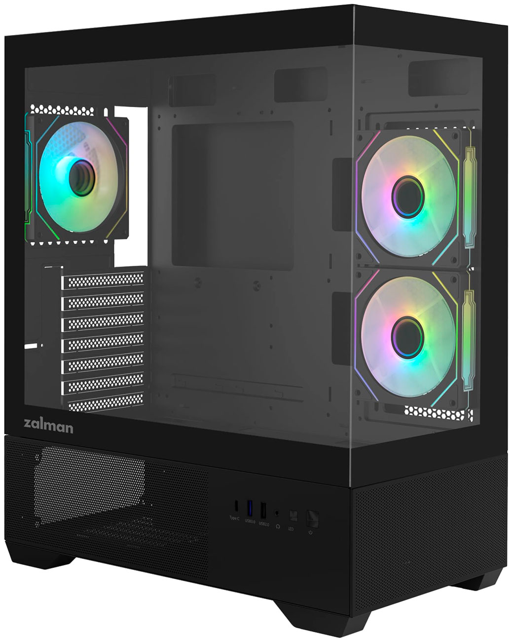 Изображение товара Стильный компьютерный корпус Zalman CHRONIX Black с прозрачным стеклом и ARGB подсветкой