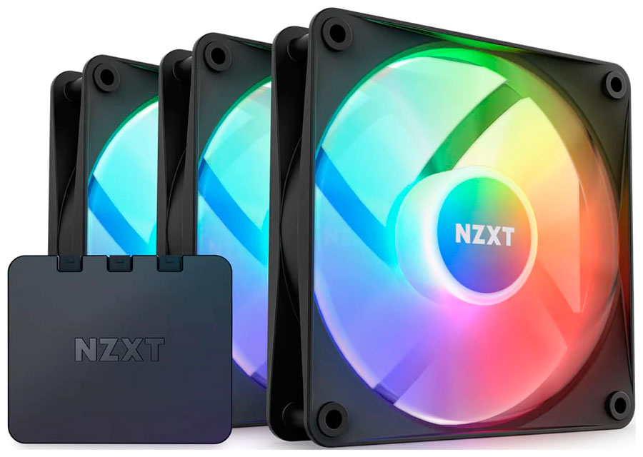 Изображение товара Вентиляторы для корпуса NZXT F120 RGB Core Triple Pack 3x120mm Black (RF-C12TF-B1)