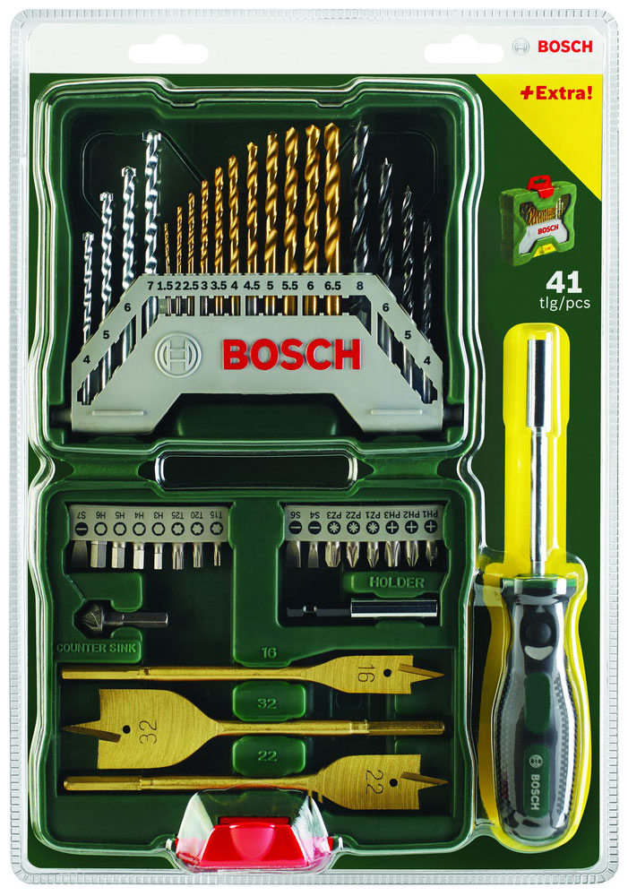 Набор принадлежностей Bosch Titanium X-Line 40 шт. 2607017334 набор метчиков из 2 х din 2181 hss unf 1 2 20 н д bucovice 146120
