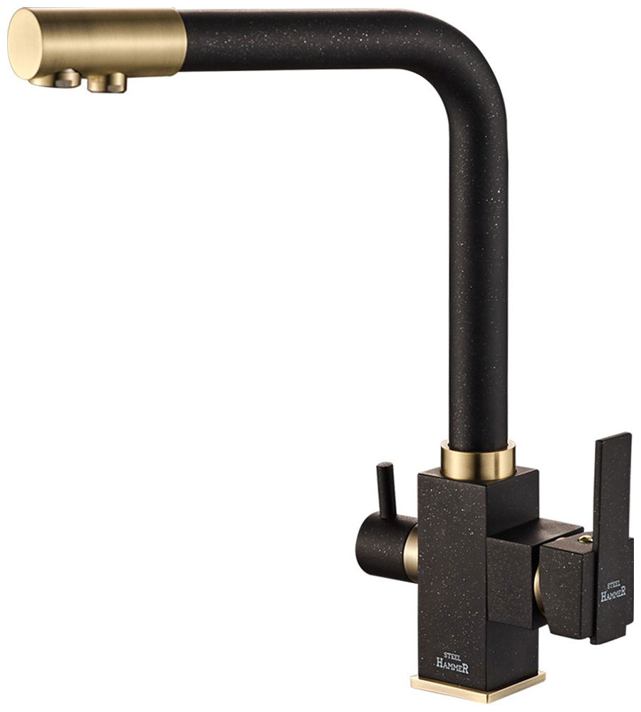 Изображение товара Кухонный смеситель Zorg SH 805 BLACK BR с комбинированным изливом для фильтрации воды