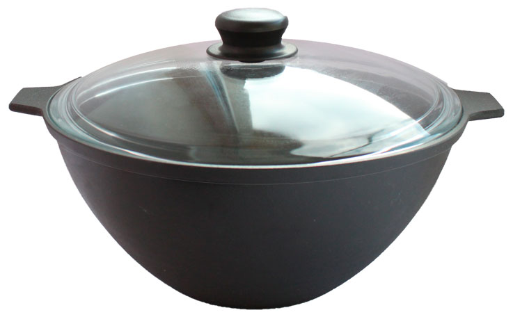 Изображение товара Котел Камская посуда к42 чугунный со стеклянной крышкой 4л