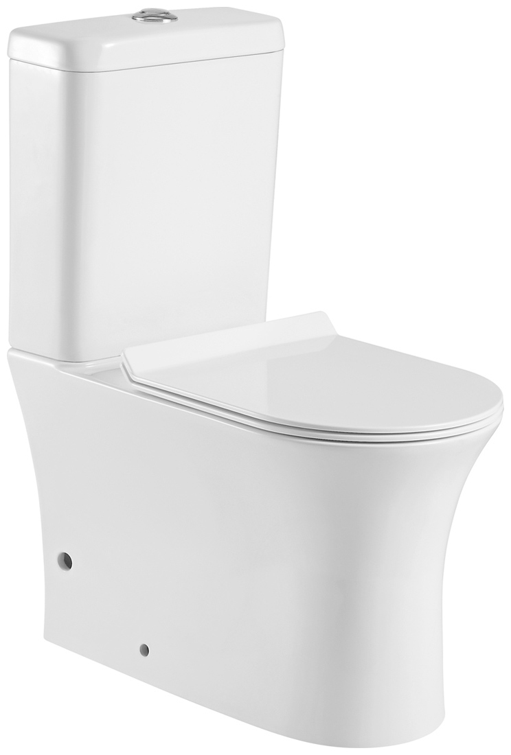 Изображение товара Напольный унитаз Aquanet Rimless Roll-C CL-12249B белый глянец с каскадным смывом