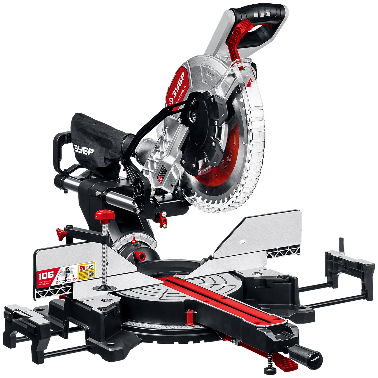 Изображение товара Торцовочная пила Зубр ЗПТ-305-1800 ПЛ мощная универсальная с лазером