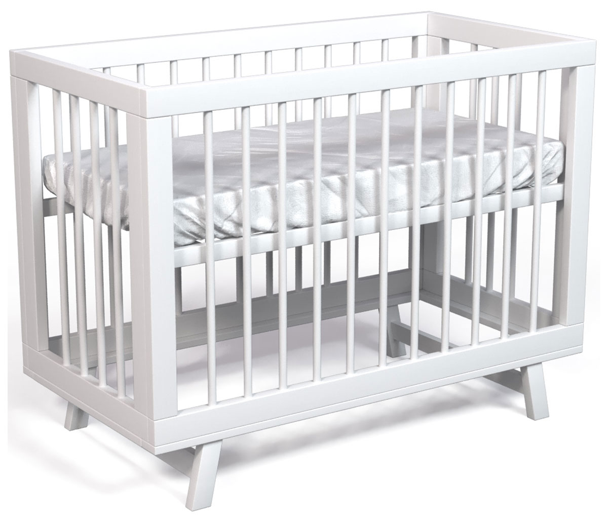Кроватка для новорожденного Lilla Aria белая кроватка для новорожденного овальная белая коллекция джуниор