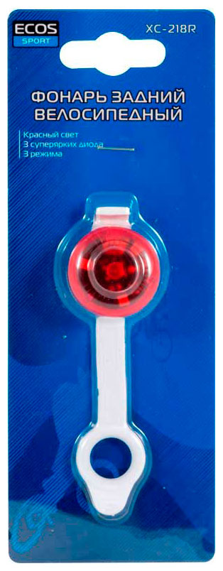 Изображение товара Фонарь велосипедный Ecos XC-218R 323463 задний