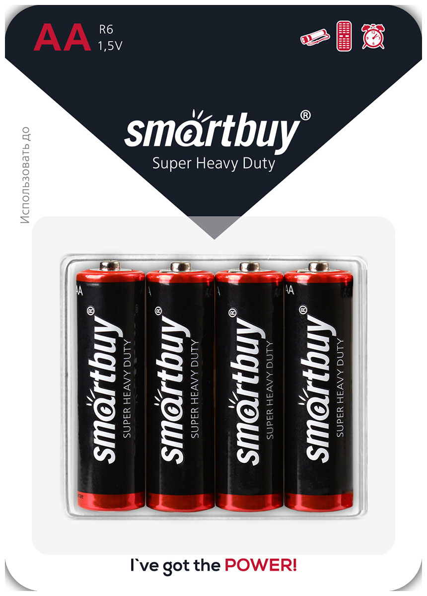 Батарейки Smartbuy R6 BL4 4шт батарейки panasonic r6 gen purpose sr8 б б 48шт