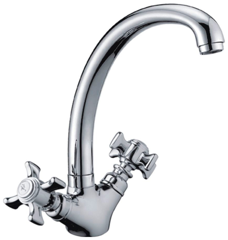 Изображение товара Смеситель для кухни Haiba HB24, латунь, хром, двухвентильный