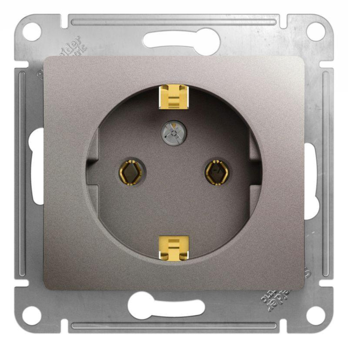 Изображение товара Розетки Systeme Electric Розетка 1-м СП Glossa 16А IP20 250В с заземл. механизм платина SE