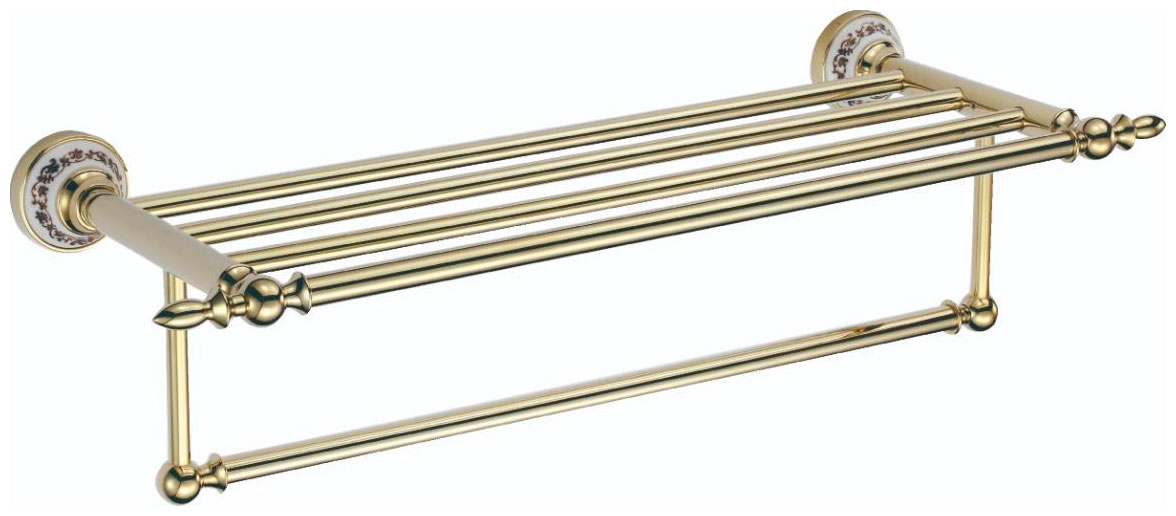 Изображение товара Полка для полотенец 60 см Savol 68b S-06844B из латуни, золотая