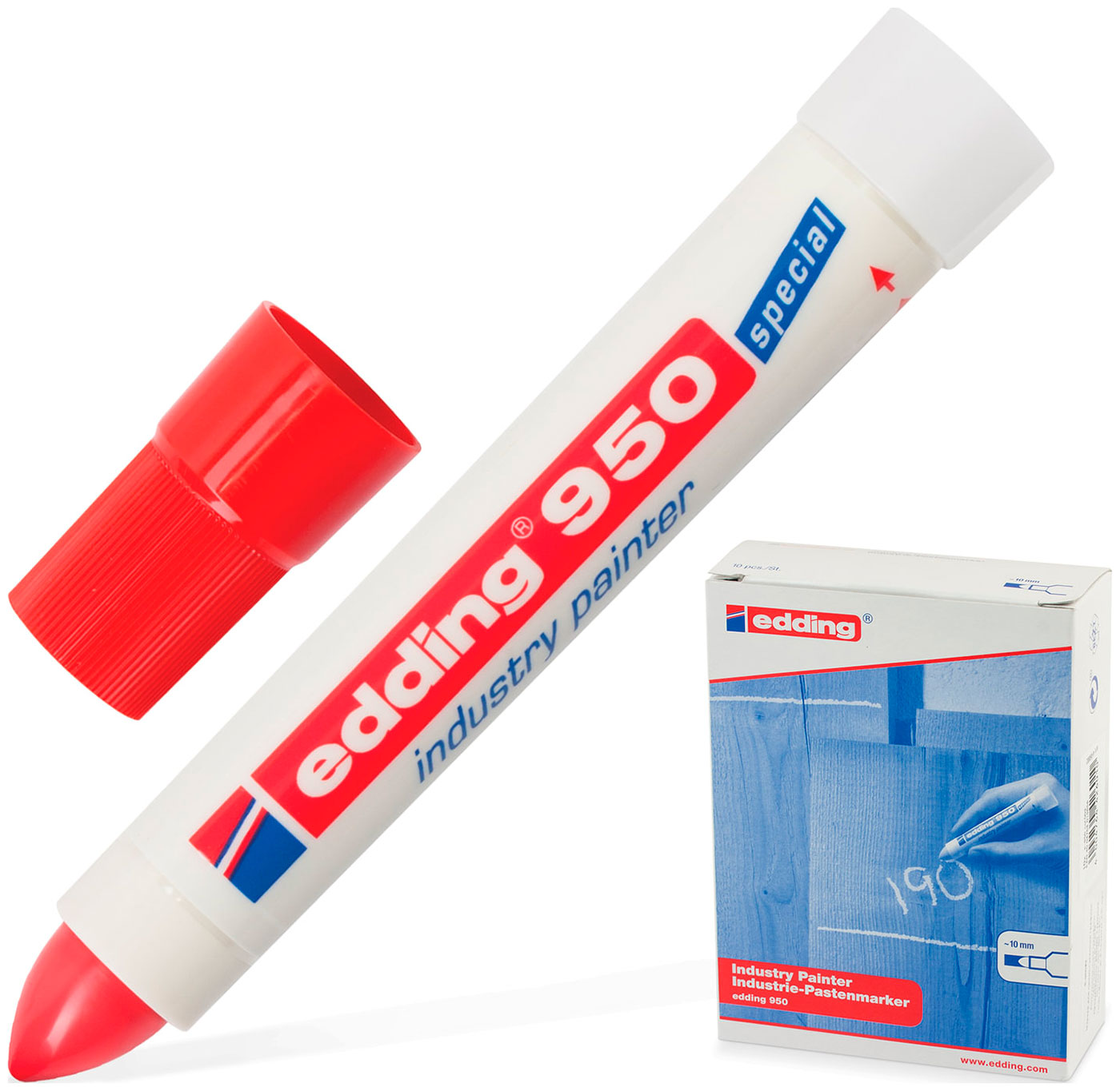 Изображение товара Маркер-паста для промышленной маркировки Edding 950, КРАСНЫЙ, 10 мм, E-950/2
