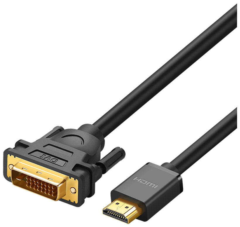 Кабель Ugreen HDMI - DVI-D (24+1), 30 AWG, OD 7.3 мм, 1080@60ц, 2 м (10135)