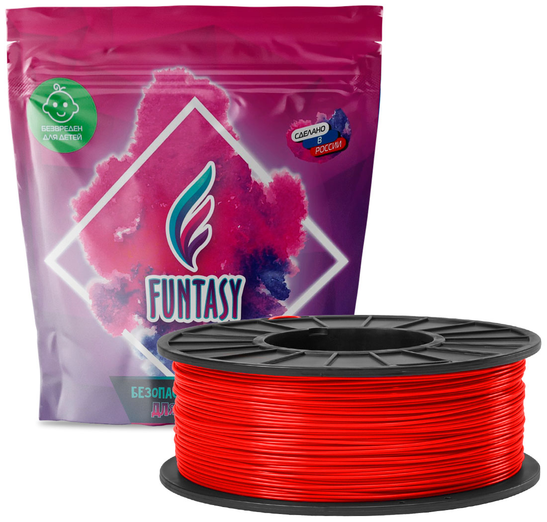 Пластик в катушке Funtasy PETG, 1.75 мм, 1 кг, красный нить для 3d печати sunlu pla silk petg meta 1 75 мм fdm 5 кг 1 кг 0 02 фунта