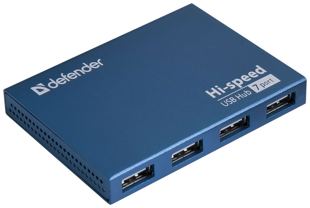 Изображение товара Разветвитель USB 2.0 Defender QUADRO Septima Slim 7 портов с питанием Изображение товара Разветвитель USB 2.0 Defender QUADRO Septima Slim 7 портов с питанием