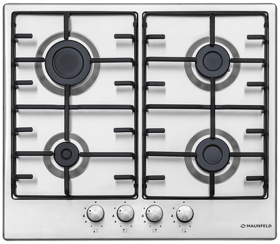 Изображение товара Газовая варочная панель Maunfeld EGHS.64.3ES/G с 4 конфорками и электроподжигом