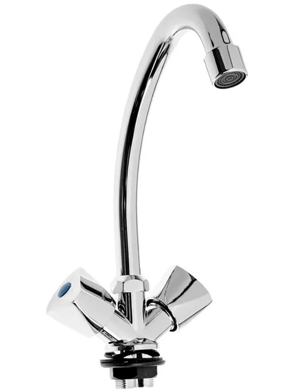 Изображение товара Кухонный смеситель Cron хром CN4011 с поворотным изливом и аэрированием воды