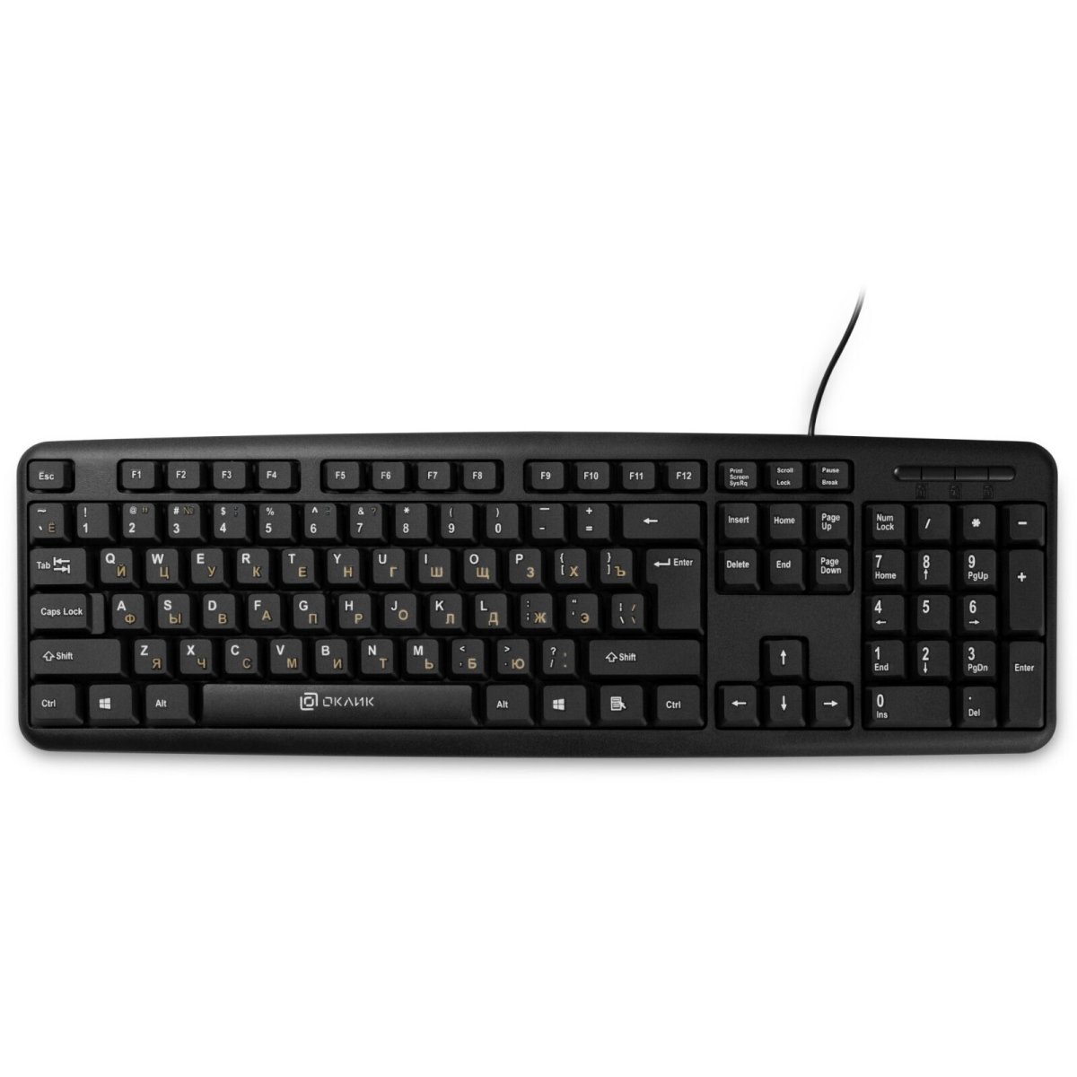 Изображение товара Клавиатура Oklick 337077 130M черная USB мембранная недорого