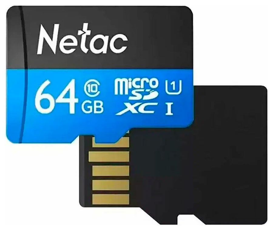 

Карта памяти microSD Netac P500, 64 GB + адаптер (NT02P500STN-064G-R)