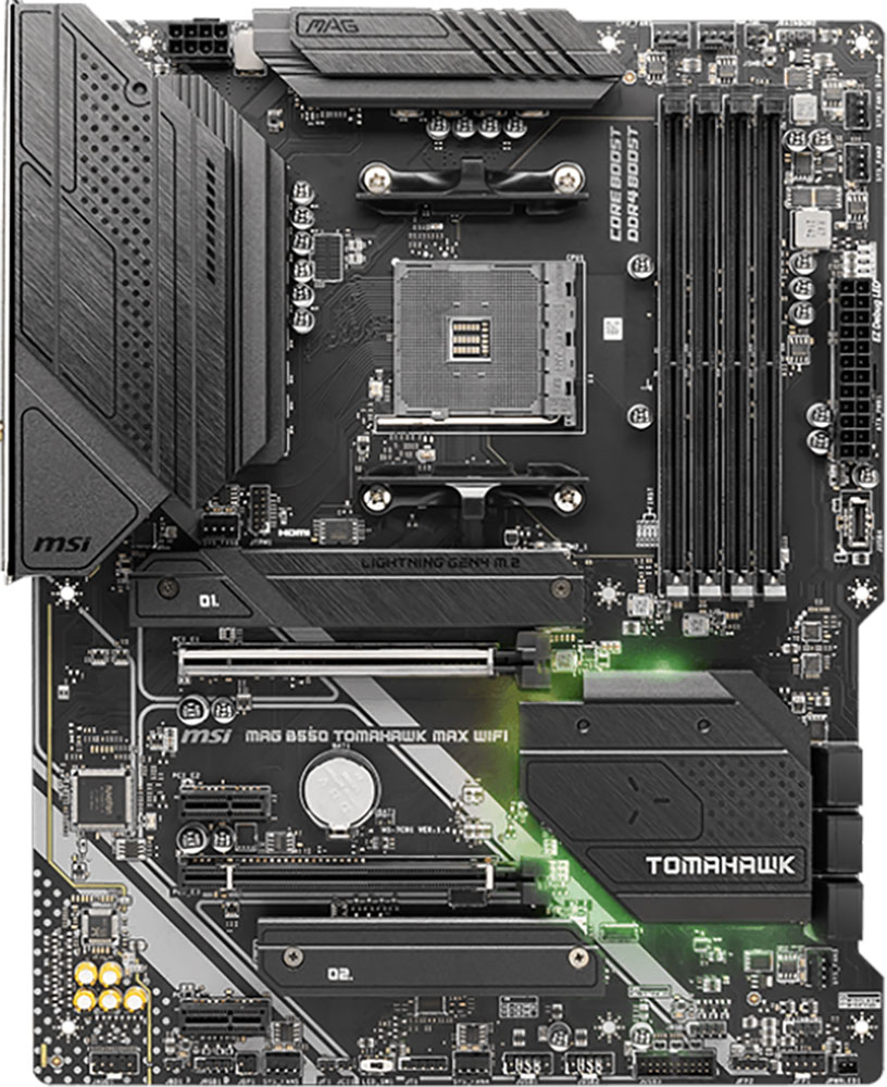 Изображение товара Материнская плата MSI MAG B550 TOMAHAWK MAX WIFI AM4 ATX с Wi-Fi и Bluetooth