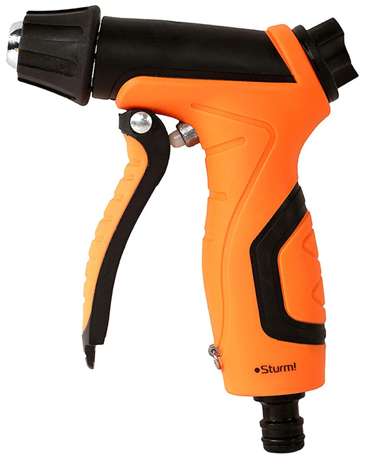 Изображение товара Пистолет для полива Sturm! 3015-17-01Z 2 режима форсунок, цинк, корпус с резин покрытием