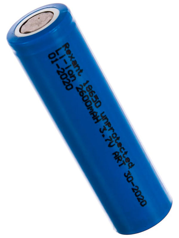 Изображение товара Аккумулятор Rexant Li-ion 18650, 3.7V, 2600 mAH, 10 штук