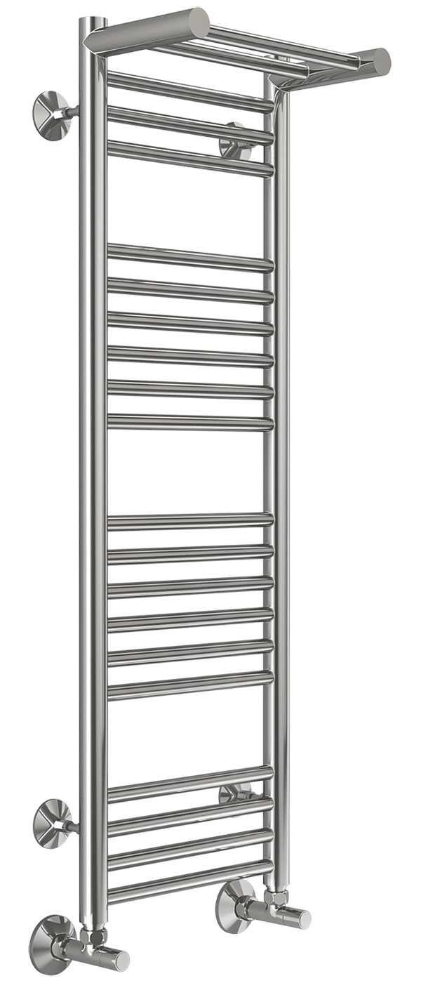 

Полотенцесушитель водяной Terminus Аврора, с полкой, П20, 300х1000, Нержавеющая сталь