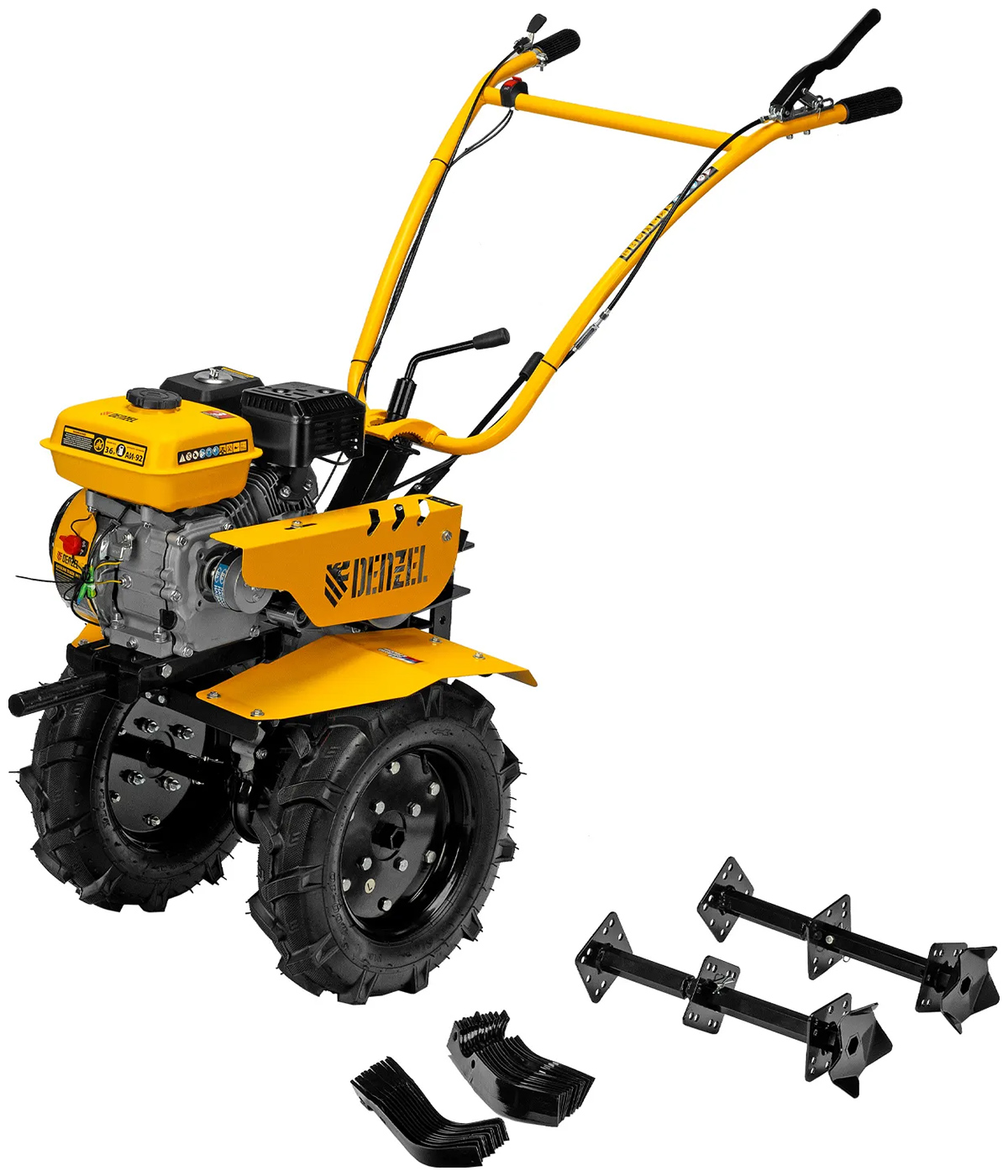 Изображение товара Мотоблок Denzel DPT-170S, 7 л.с., ремен.сцеп., фрез 3х4, ШОМ, передачи 2В/1Н, 56441