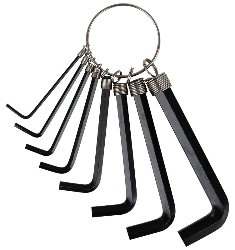 Изображение товара Набор шестигранных ключей на кольце 8 шт, карбоновая сталь, размеры 1,5-8 мм