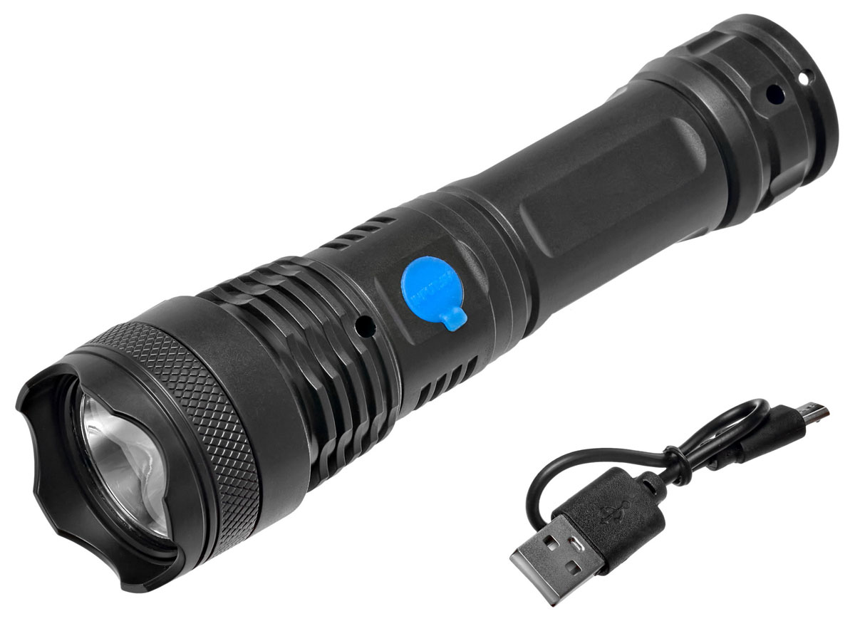 Изображение товара Фонарь аккумуляторный FOCUSray 1313 с USB и водоотталкивающей защитой
