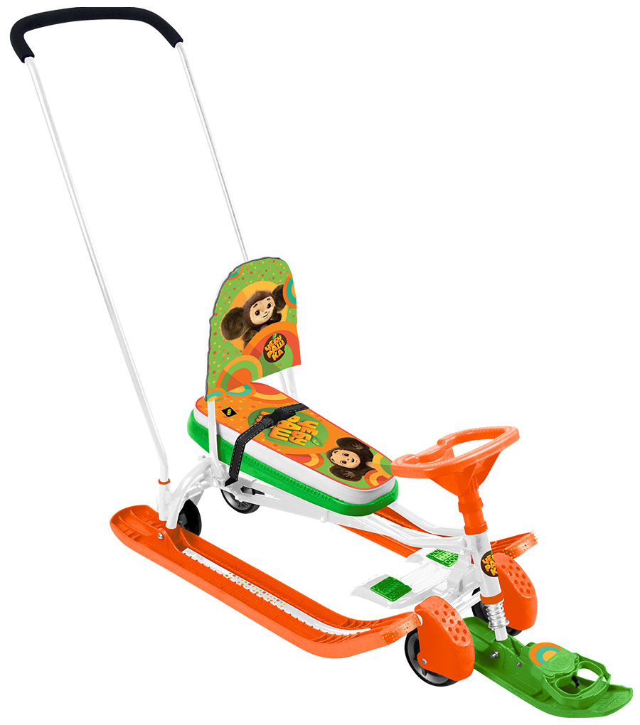 

Снегокат Ника Тимка спорт 6 (ТС6) Чебурашка, Оранжевый с рисунком