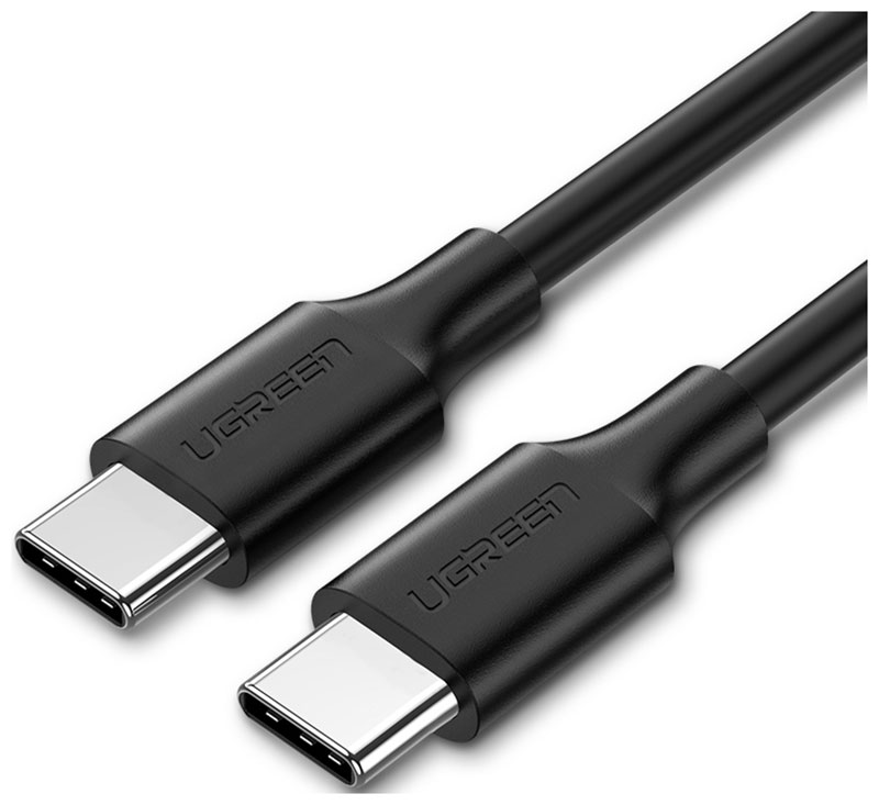 Изображение товара Кабель Ugreen US286 (50998) USB-C 2.0 Male To USB-C 2.0 Male 3A Data Cable, 1,5 м., черный