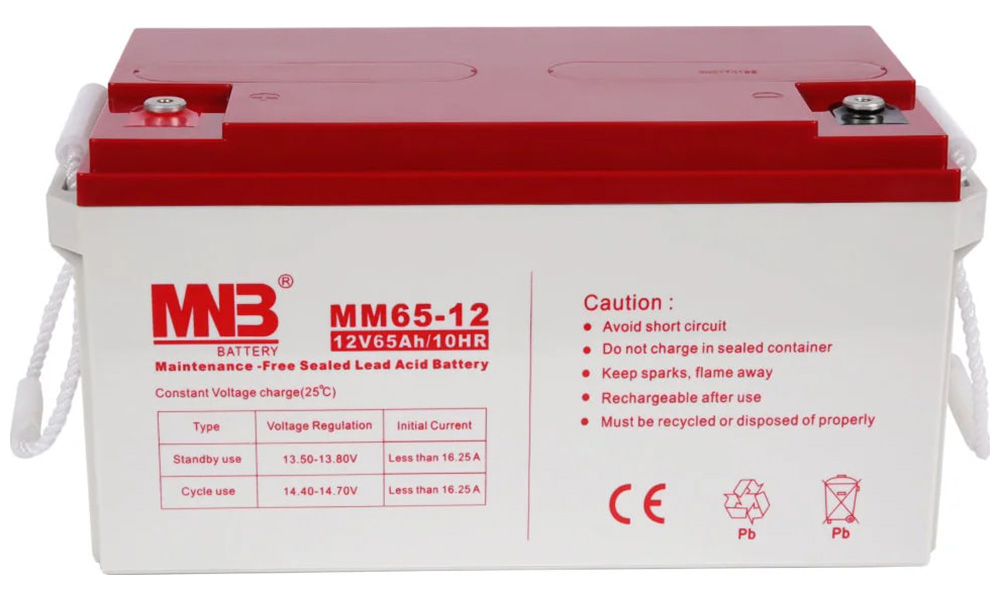 Изображение товара Аккумулятор MNB MM65-12 65 Ач 12 В AGM герметичный свинцово-кислотный