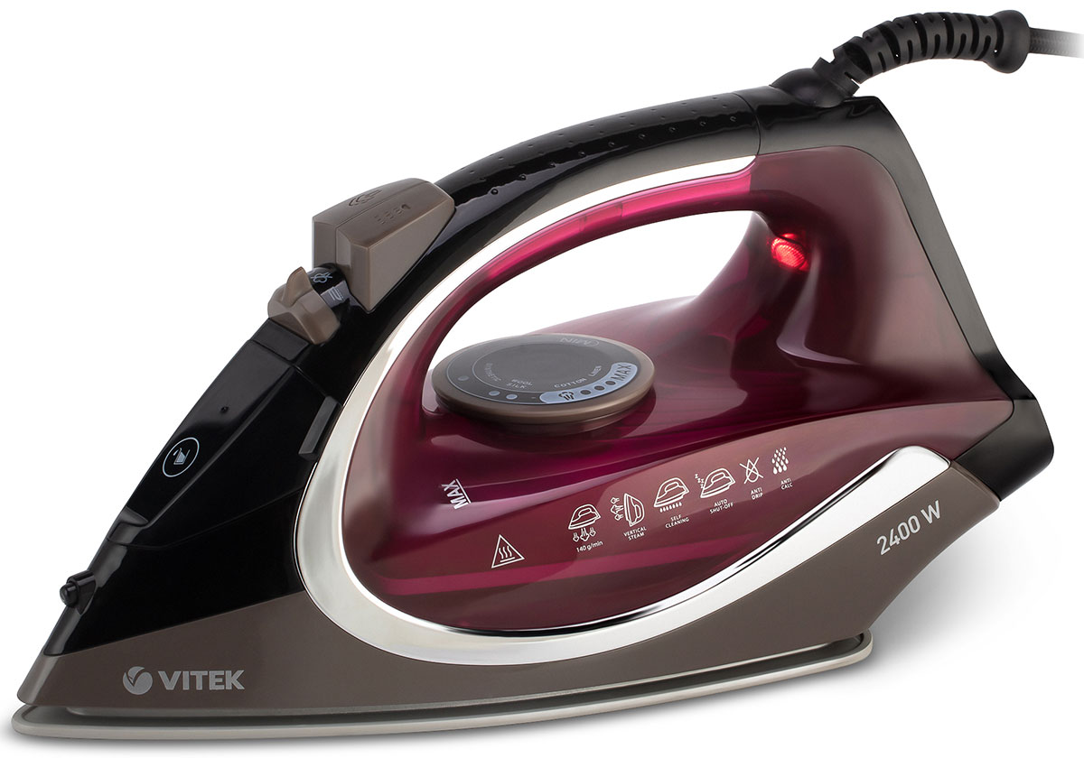 Утюг Vitek VT-8309, черный/коричневый/бордовый
