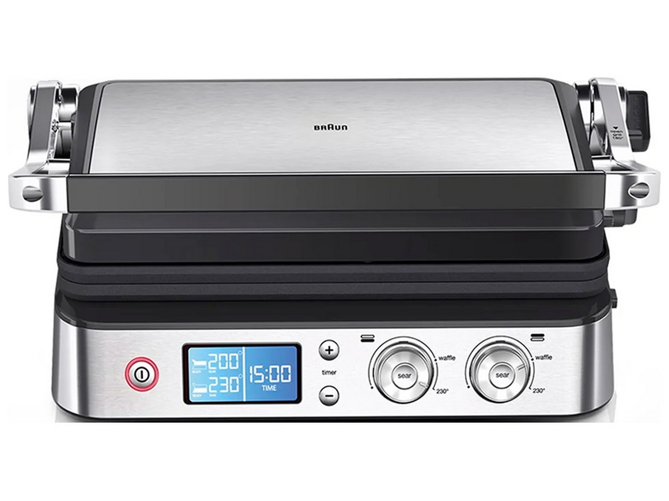 Электрогриль Braun CG9040, дисплей, 2000 Вт, 3 режима, серебристый Электрогриль Braun CG9040, дисплей, 2000 Вт, 3 режима, серебристый