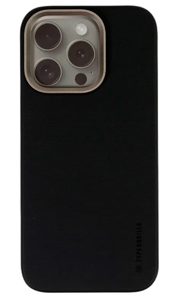 Изображение товара Чехол с магнитным покрытием для iPhone 16 Pro Bi Texture Magnetic 600D Air Aramid Fiber Black